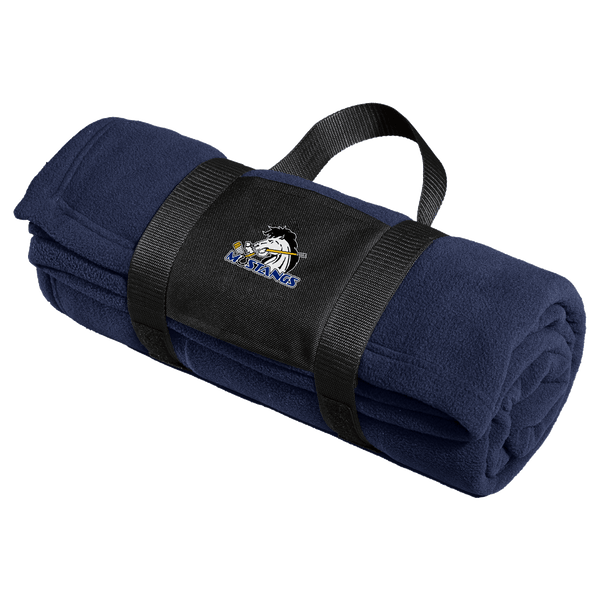 Mid-State Mustangs Fleece Blanket with Carrying Strap