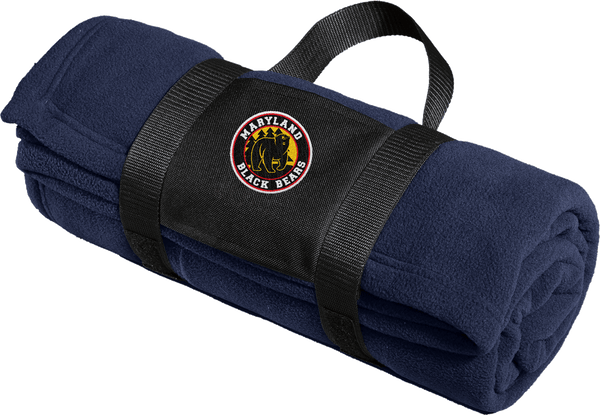 Maryland Black Bears Fleece Blanket with Carrying Strap