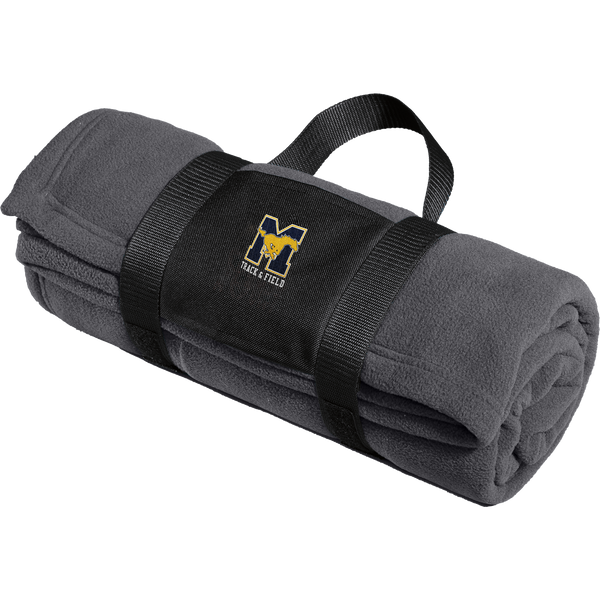 Marlboro Track and Field Fleece Blanket with Carrying Strap