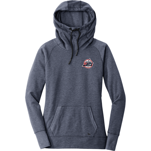 Metro Jets New Era Ladies Tri-Blend Fleece Pullover Hoodie