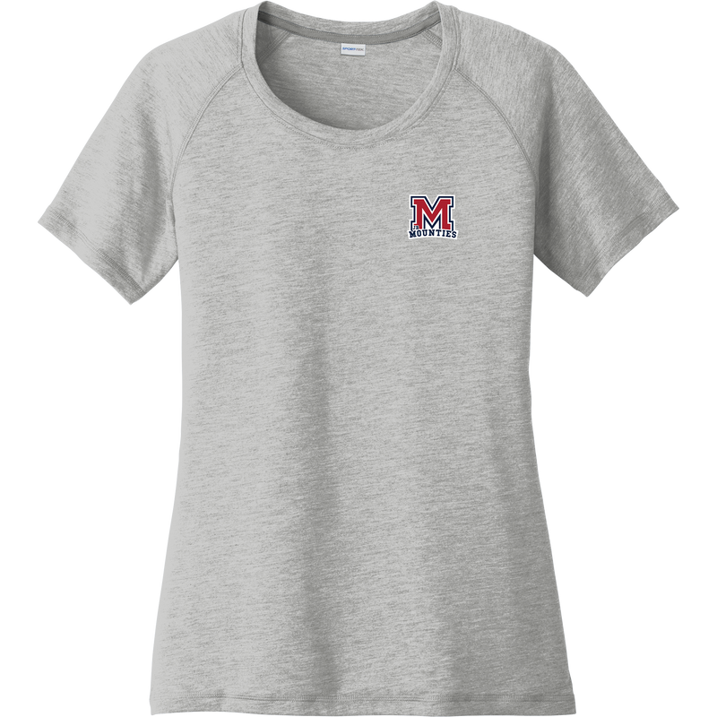 Jr. Mounties Ladies PosiCharge Tri-Blend Wicking Scoop Neck Raglan Tee