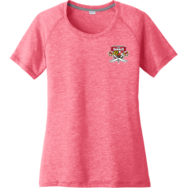 SOMD Lady Sabres Ladies PosiCharge Tri-Blend Wicking Scoop Neck Raglan Tee