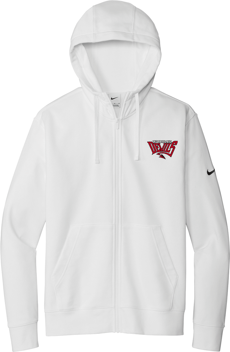 York Devils Nike Club Fleece Sleeve Swoosh Full-Zip Hoodie