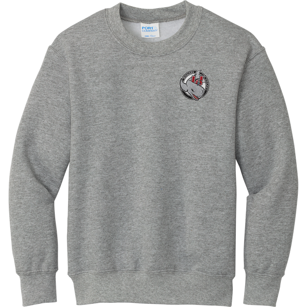 CT Whalers Tier 2 Youth Core Fleece Crewneck Sweatshirt