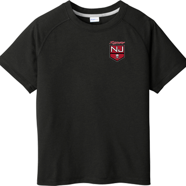 NJ Raiders Youth PosiCharge  Tri-Blend Wicking Raglan Tee