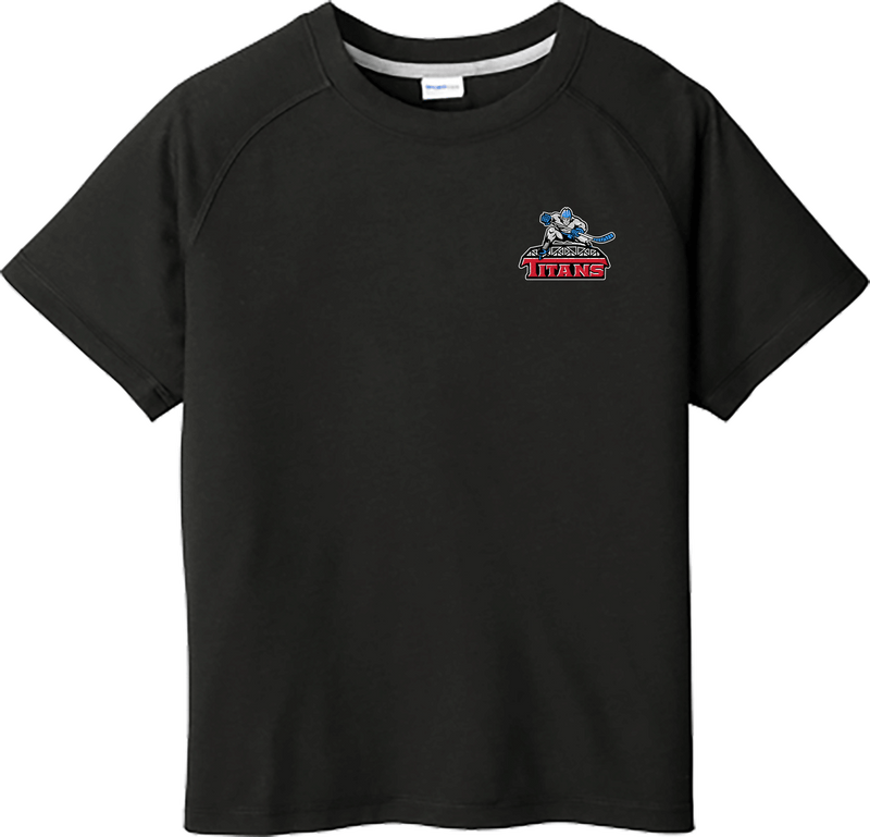 NJ Titans Youth PosiCharge  Tri-Blend Wicking Raglan Tee